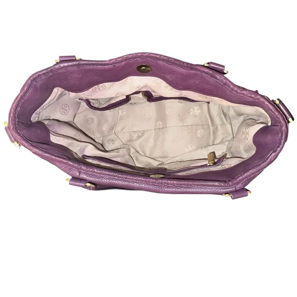 Tory Burch Amanda Aubergine Purple Hobo Handbag - Picture 9 of 14